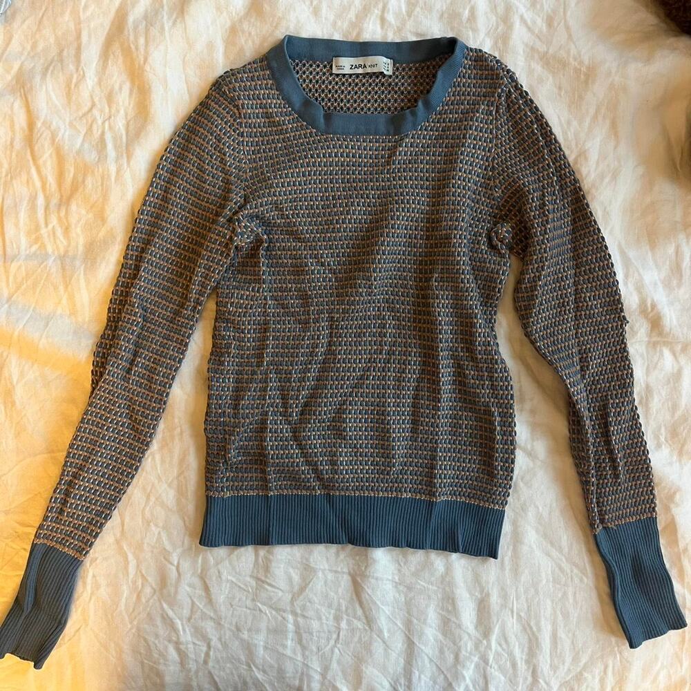 Blue zara knit sweater